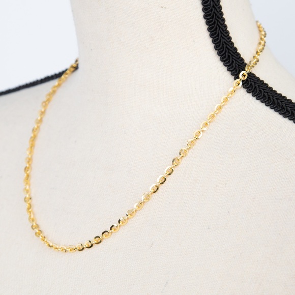 Oval knife edge rolo link gold over bronze 20” chain necklace Bronzo Italia - Picture 4 of 9